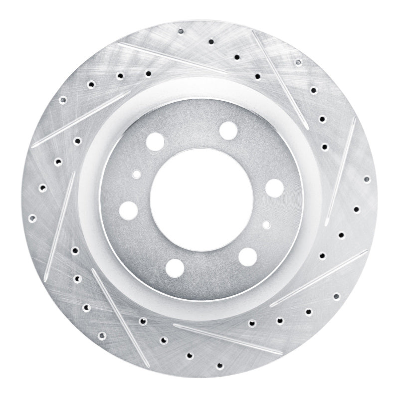R1 Concepts R1 2022-2025 Lexus LX600 Front Right Drilled & Slotted Silver Brake Rotor