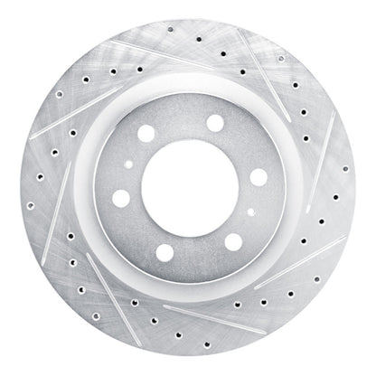 R1 Concepts R1 2022-2025 Lexus LX600 Front Right Drilled & Slotted Silver Brake Rotor