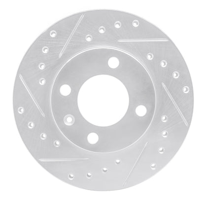 R1 Concepts R1 80-08 Audi 4000 Front Left Drilled & Slotted Silver Brake Rotor