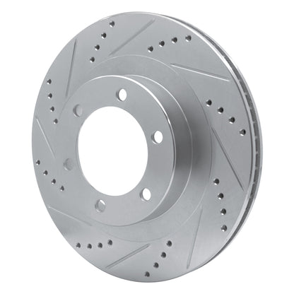 R1 Concepts R1 03-09 Lexus GX470 Front Left Drilled & Slotted Silver Brake Rotor