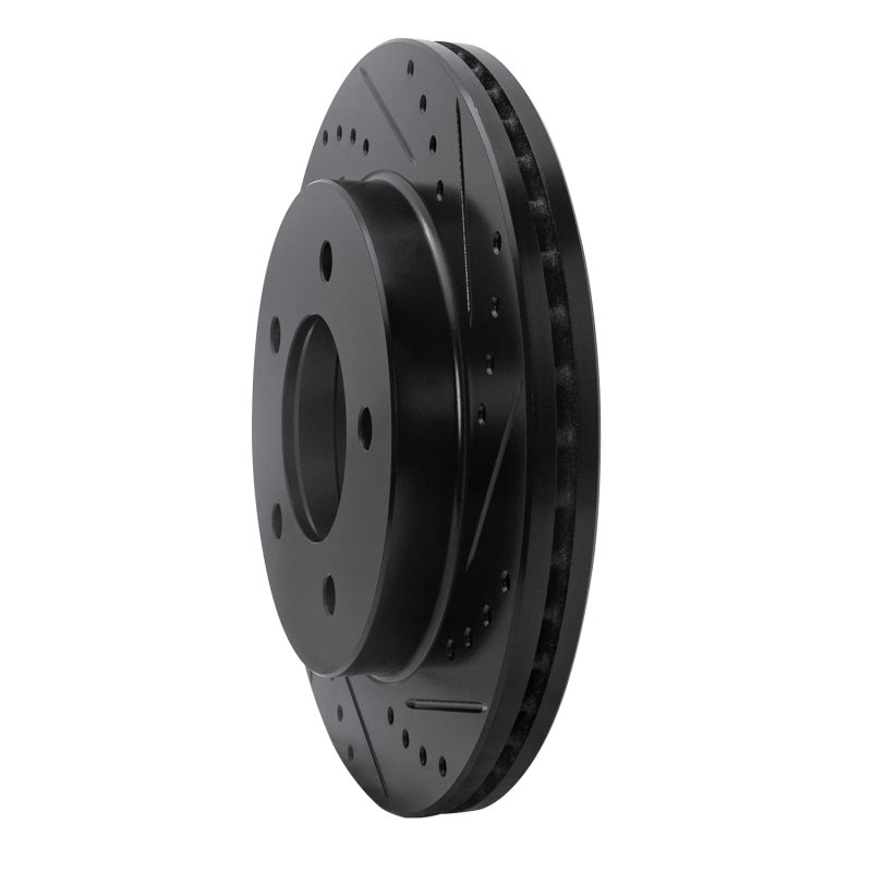 R1 Concepts R1 97-04 Ford F-150 4WD Front Right Drilled & Slotted Black Brake Rotor