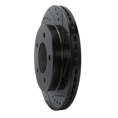 R1 Concepts R1 97-04 Ford F-150 4WD Front Right Drilled & Slotted Black Brake Rotor