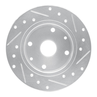 R1 Concepts R1 81-85 Mazda RX-7 Rear Left Drilled & Slotted Silver Brake Rotor