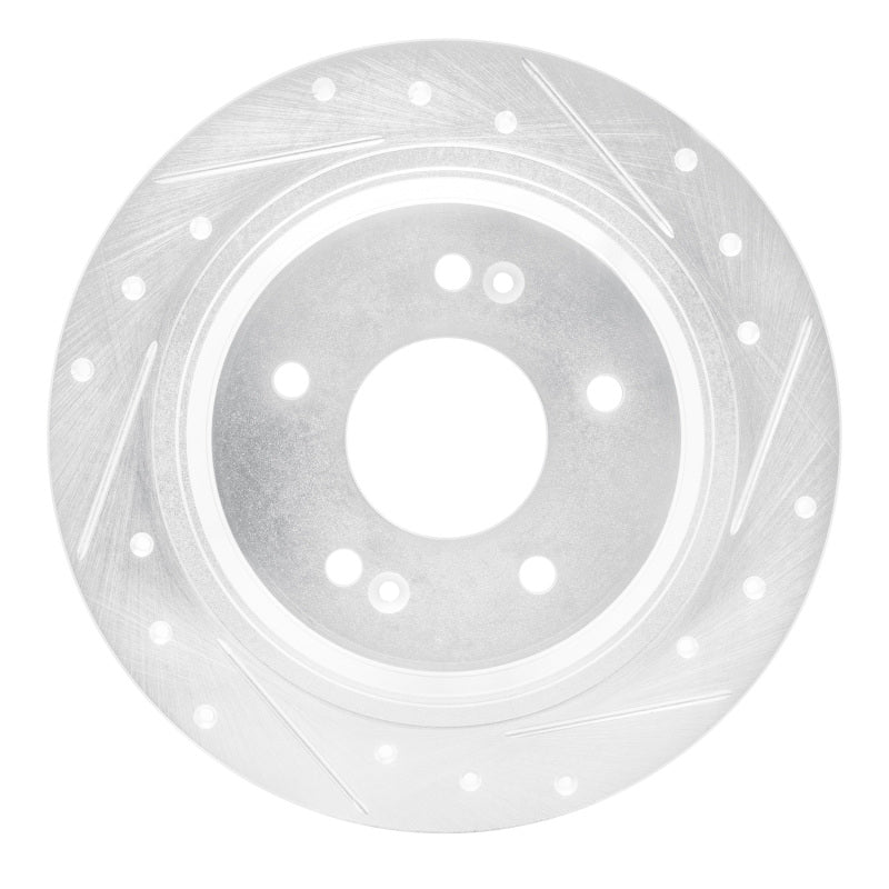 R1 Concepts R1 18-25 Hyundai Kona Rear Right Drilled & Slotted Silver Brake Rotor