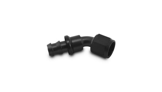 Vibrant -8AN Push-On 45 Deg Hose End Fitting - Aluminum