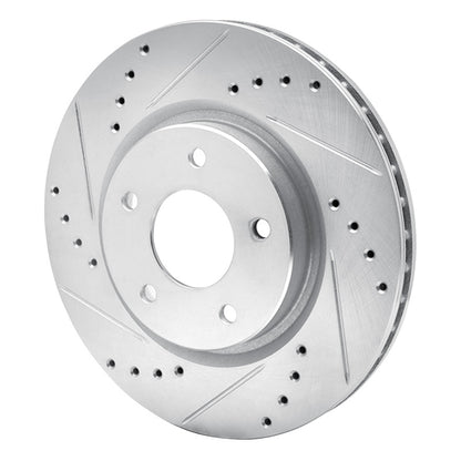 R1 Concepts R1 14-23 Nissan Leaf Front Left Drilled & Slotted Silver Brake Rotor