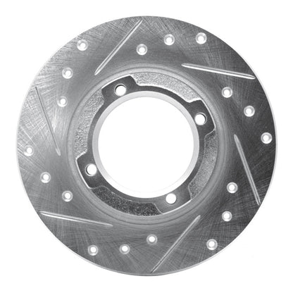 R1 Concepts R1 85-91 Subaru XT Rear Left Drilled & Slotted Silver Brake Rotor