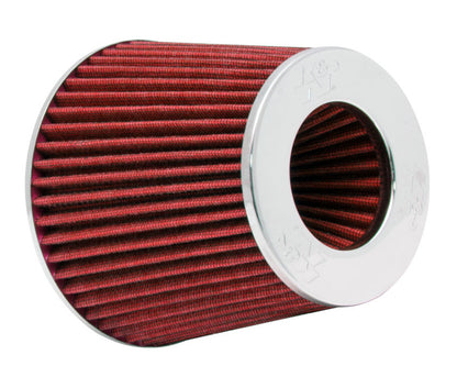 K&N Engineering K&N Universal Air Filter Chrome Round Tapered Red - 4in Flange ID x 1.125in Flange Length x 5.5in H