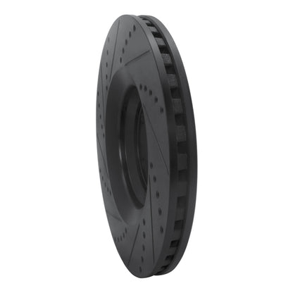 R1 Concepts R1 08-11 Audi TTS Quattro Front Right Drilled & Slotted Black Brake Rotor