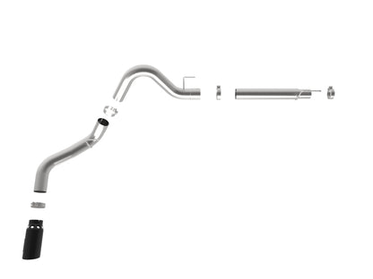 aFe Large Bore-HD 4in 409 SS DPF-Back Exh 18-19 Ford F-150 V6-3.0L (td) w/ Black Tip