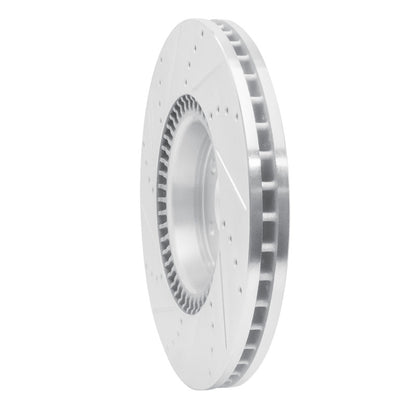 R1 Concepts R1 2012-2018 Audi A6 (USA/Canada) Front Right Drilled & Slotted Silver Brake Rotor