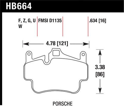 Hawk Performance Hawk 05-08 Porsche 911 Carrera Front & Rear / 07-08 Cayman Front Perf Ceramic Street Brake Pads