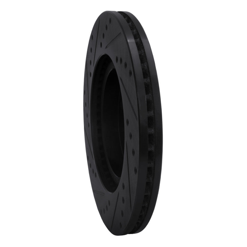 R1 Concepts R1 04-12 Mitsubishi Eclipse Front Right Drilled & Slotted Black Brake Rotor
