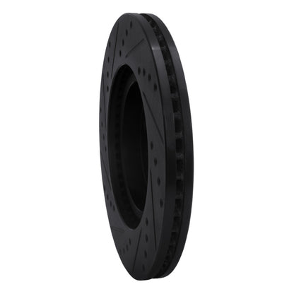 R1 Concepts R1 04-12 Mitsubishi Eclipse Front Right Drilled & Slotted Black Brake Rotor