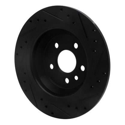 R1 Concepts R1 09-15 Ford Focus RS (Mexico) Rear Left Drilled & Slotted Black Brake Rotor