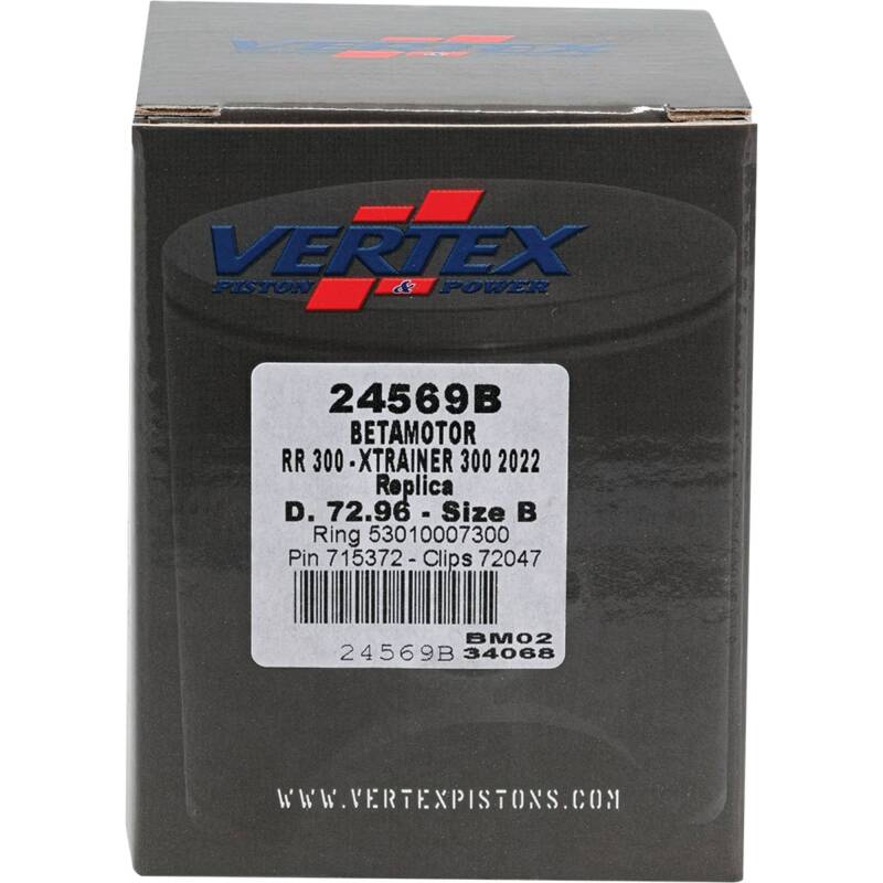 Vertex Pistons Vertex Piston 22-24 Beta RR 2T 300 300cc Cast Replica Piston Kit