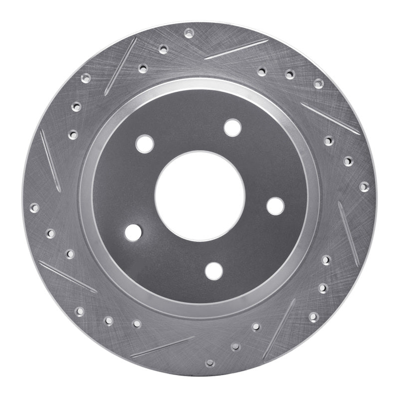 R1 Concepts R1 84-87 Chevrolet Corvette Front Left Drilled & Slotted Silver Brake Rotor