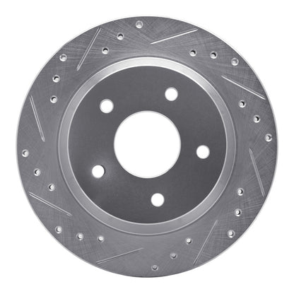 R1 Concepts R1 84-87 Chevrolet Corvette Front Left Drilled & Slotted Silver Brake Rotor