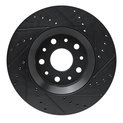 R1 Concepts R1 18-25 Jeep Gladiator Front Left Drilled & Slotted Black Brake Rotor