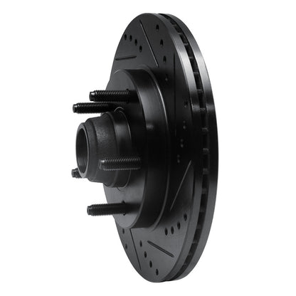 R1 Concepts R1 00-04 Ford F-150 RWD Front Right Drilled & Slotted Black Brake Rotor