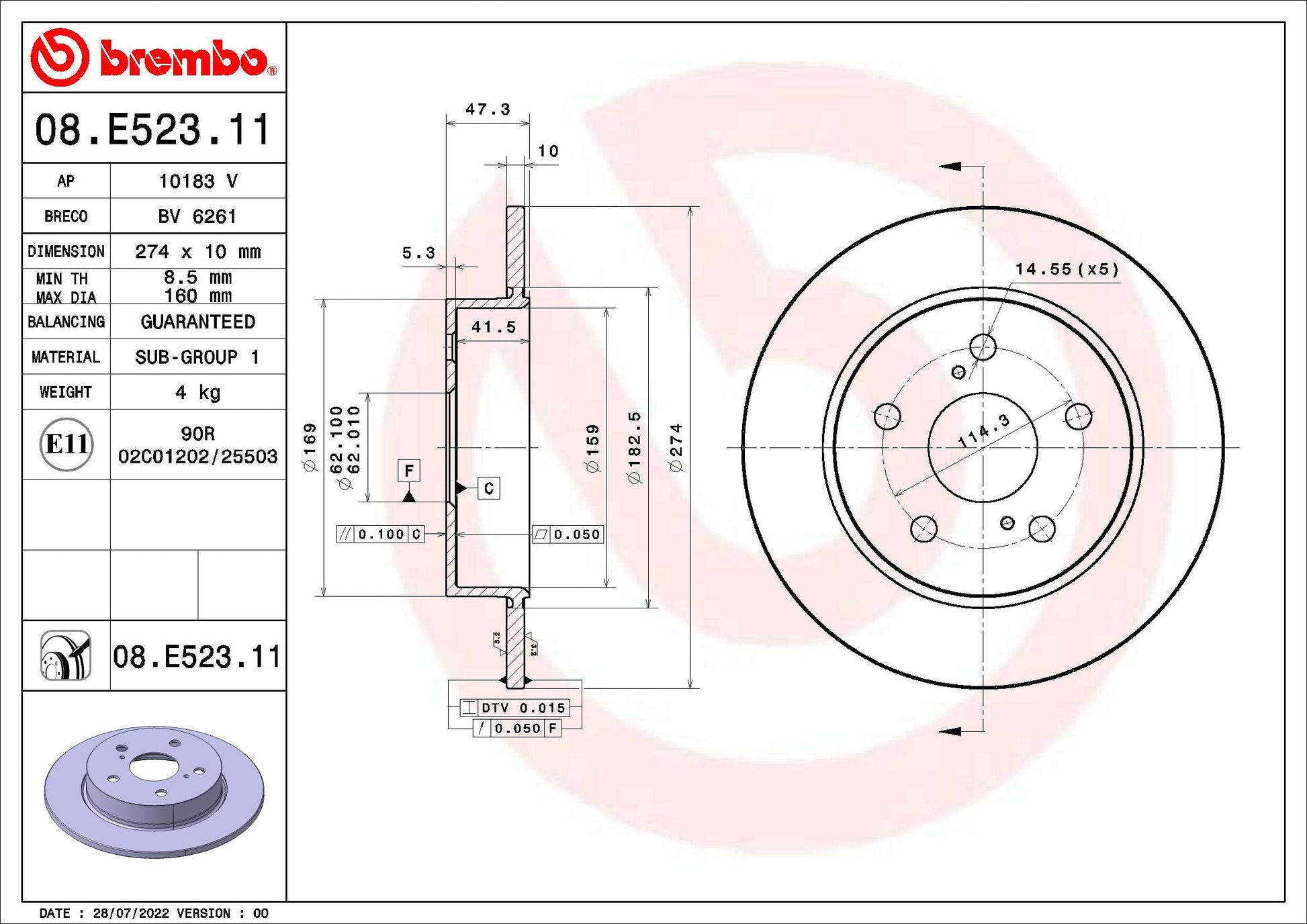 AUGER AUG56120 Disc Brake Caliper Repair Kit