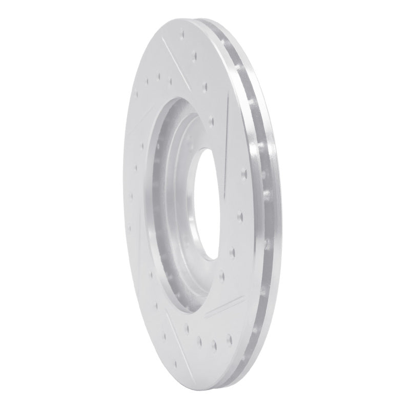 R1 Concepts R1 81-82 Toyota Cressida Front Left Drilled & Slotted Silver Brake Rotor