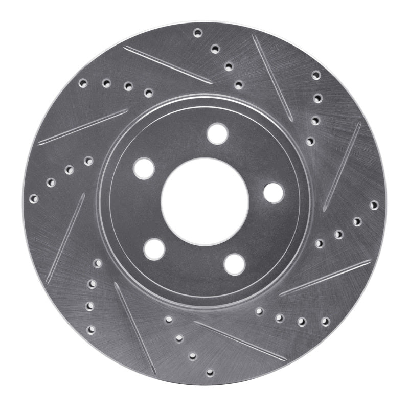 R1 Concepts R1 03-11 Ford Crown Victoria Front Right Drilled & Slotted Silver Brake Rotor