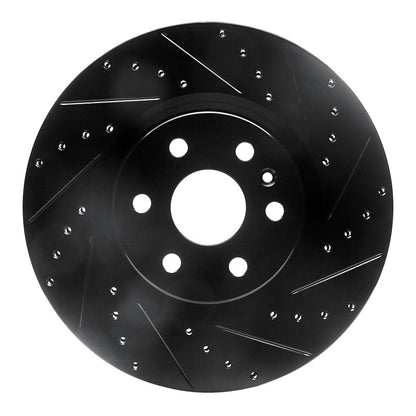 R1 Concepts R1 10-16 Cadillac SRX Front Right Drilled & Slotted Black Brake Rotor