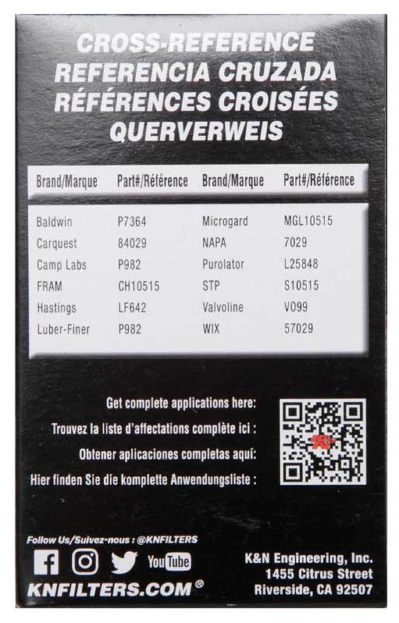 K&N Engineering K&N Performance Oil Filter for Hyundai/Kia 3.8L V6, 4.6L/5.0L V8