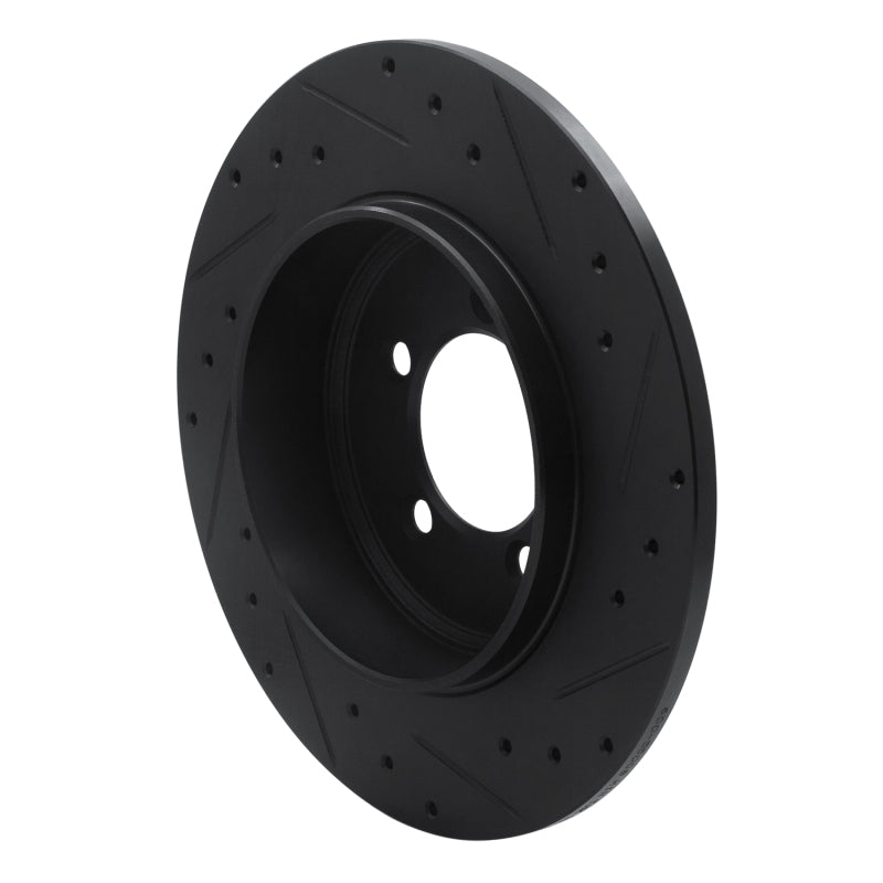 R1 Concepts R1 03-05 Lincoln AVIATOR Rear Left Drilled & Slotted Black Brake Rotor