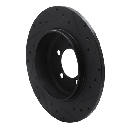 R1 Concepts R1 03-05 Lincoln AVIATOR Rear Left Drilled & Slotted Black Brake Rotor