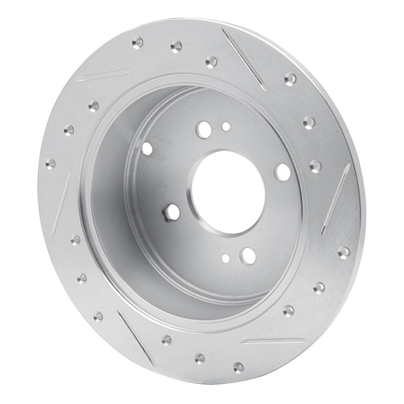 R1 Concepts R1 06-12 Dodge Attitude (Mexico) Rear Left Drilled & Slotted Silver Brake Rotor
