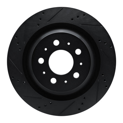 R1 Concepts R1 2017-2025 Tesla Model 3 Rear Left Drilled & Slotted Black Brake Rotor