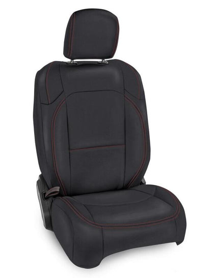 PRP Seats PRP 2018+ Jeep Wrangler/4Door/Gladiator/Non-Rubicon Front Seat Covers(Pair) - Black w/ Red Stitching