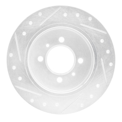 R1 Concepts R1 91-94 Nissan NX Rear Right Drilled & Slotted Silver Brake Rotor