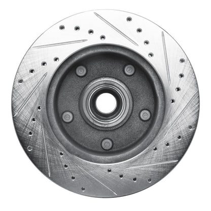 R1 Concepts R1 94-01 Ford E-150 Econoline Club Wagon Front Left Drilled & Slotted Silver Brake Rotor