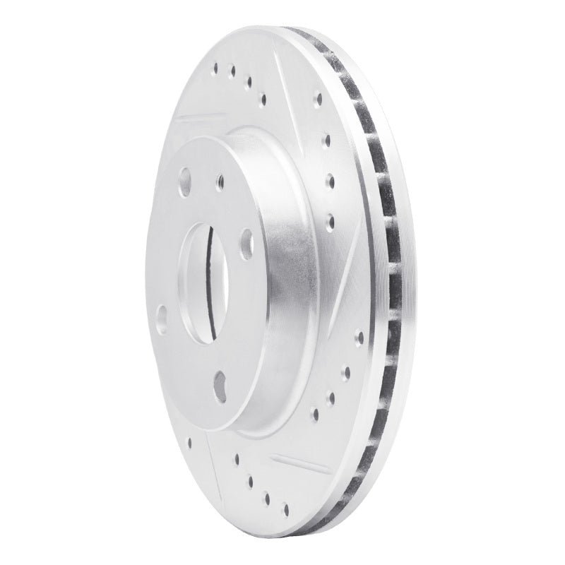 R1 Concepts R1 90-01 Ford Escort Front Right Drilled & Slotted Silver Brake Rotor