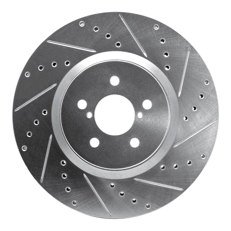 R1 Concepts R1 05-18 Subaru Outback Front Right Drilled & Slotted Silver Brake Rotor