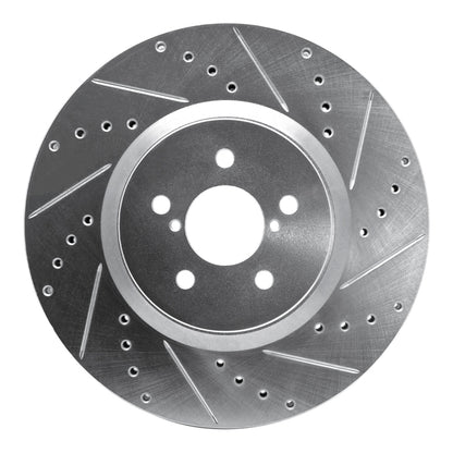 R1 Concepts R1 05-18 Subaru Outback Front Right Drilled & Slotted Silver Brake Rotor