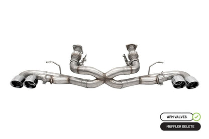 CORSA Performance Corsa 20-25 Corvette C8 3in Xtreme Cat-Back Exhaust 4.5in Pol Quad Tips - Integrates stock AFM Valve