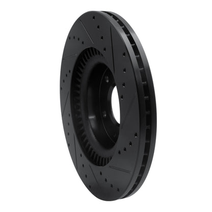 R1 Concepts R1 10-16 Hyundai Genesis Coupe Front Left Drilled & Slotted Black Brake Rotor