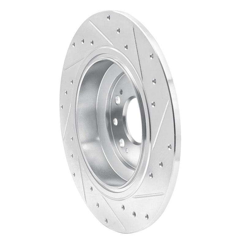 R1 Concepts R1 09-14 Acura TL Rear Left Drilled & Slotted Silver Brake Rotor