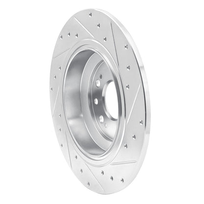 R1 Concepts R1 09-14 Acura TL Rear Left Drilled & Slotted Silver Brake Rotor