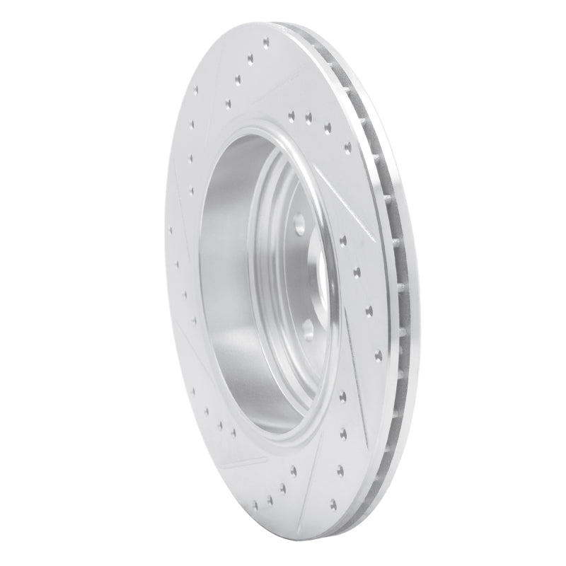 R1 Concepts R1 04-10 BMW 528I Rear Right Drilled & Slotted Silver Brake Rotor