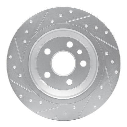 R1 Concepts R1 07-18 Volvo V60 Rear Right Drilled & Slotted Silver Brake Rotor