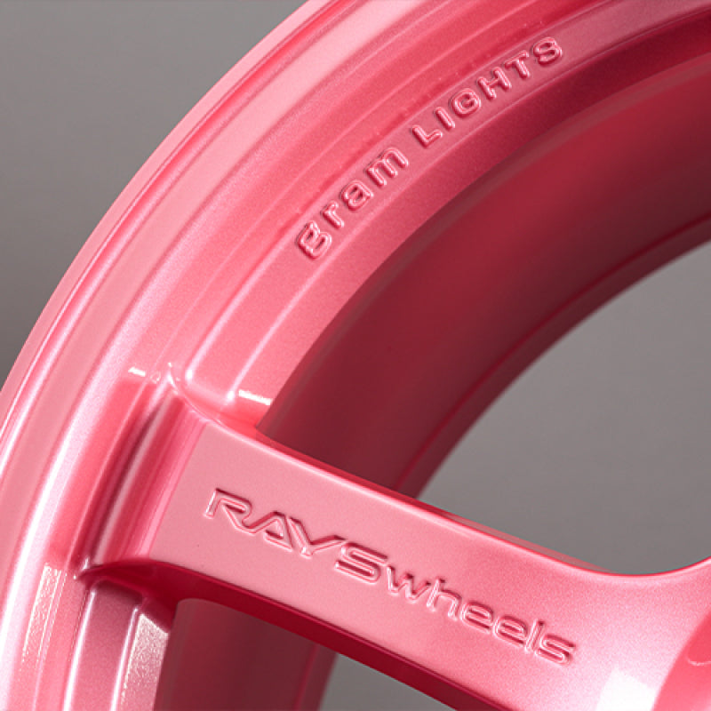 Gram Lights 57DR 18x10.5 +12 5x114.3 Sakura Pink Wheel (w/ Center Cap & No. 21 BK Air Valve)