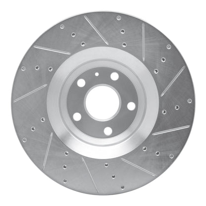 R1 Concepts R1 12-15 Audi TTS Quattro Front Left Drilled & Slotted Silver Brake Rotor