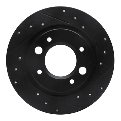 R1 Concepts R1 71-89 Peugeot 504 Rear Right Drilled & Slotted Black Brake Rotor