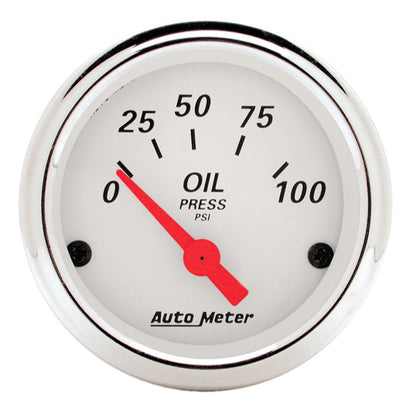 Autometer Arctic White 52mm 0-100 PSI Short Sweep Electronic Oil Pressure Gauge