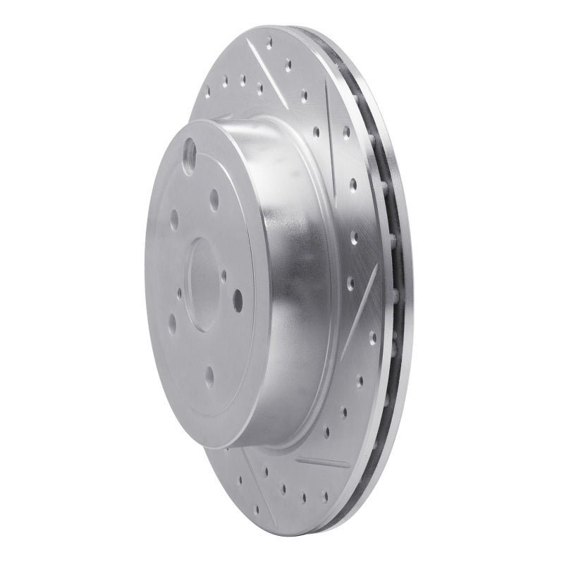 R1 Concepts R1 08-20 Subaru WRX STI Rear Right Drilled & Slotted Silver Brake Rotor